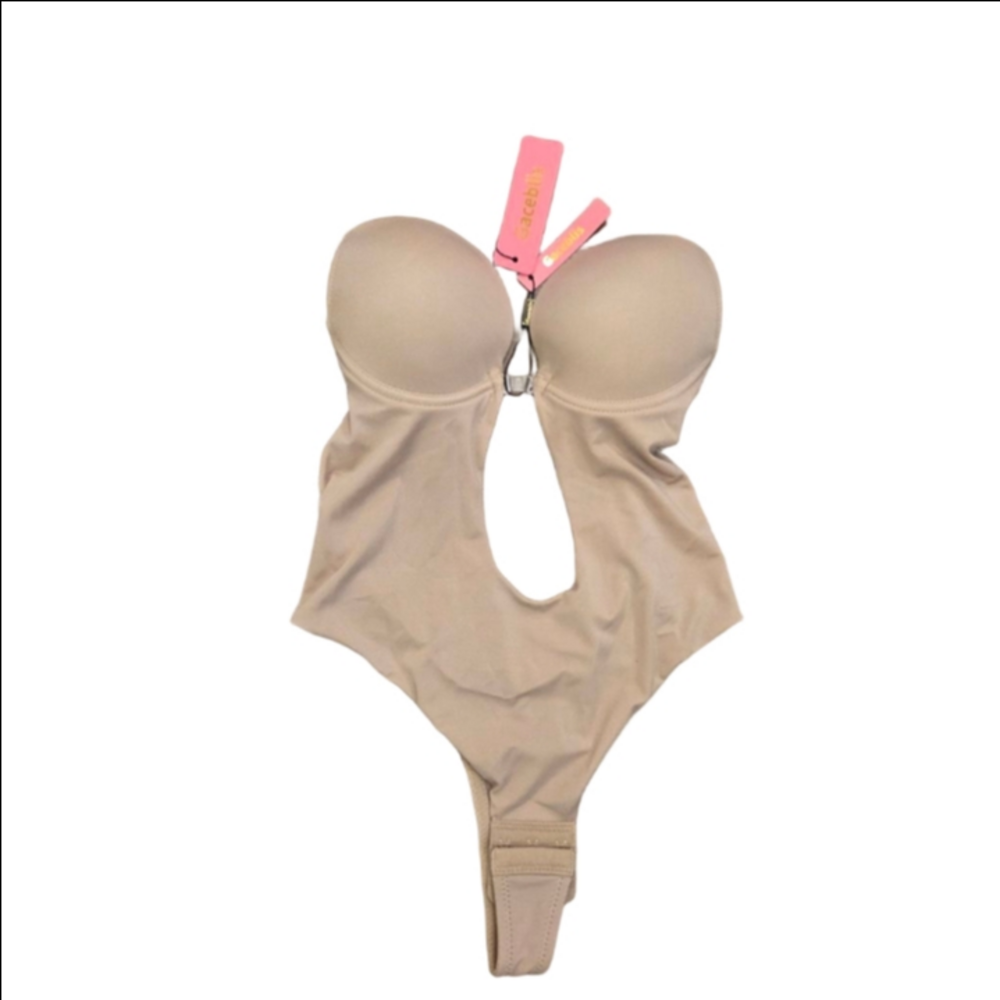 Gaceblis nude colored shapeware thong and underwire bra size small 32